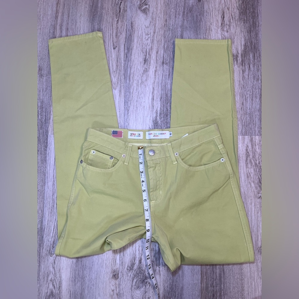 Fabrizio Gianni Lime Green Straight-Leg Pants Size 6 - Picture 8 of 13